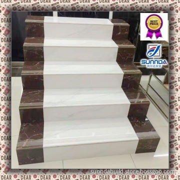 inkjet glazed non slip marble design 3D printed glossy porcelain tiles for stairs and skirting tiles